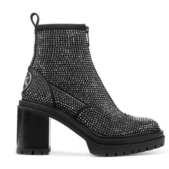 Silver Embellished Combat Boot - Picture 2 of 12